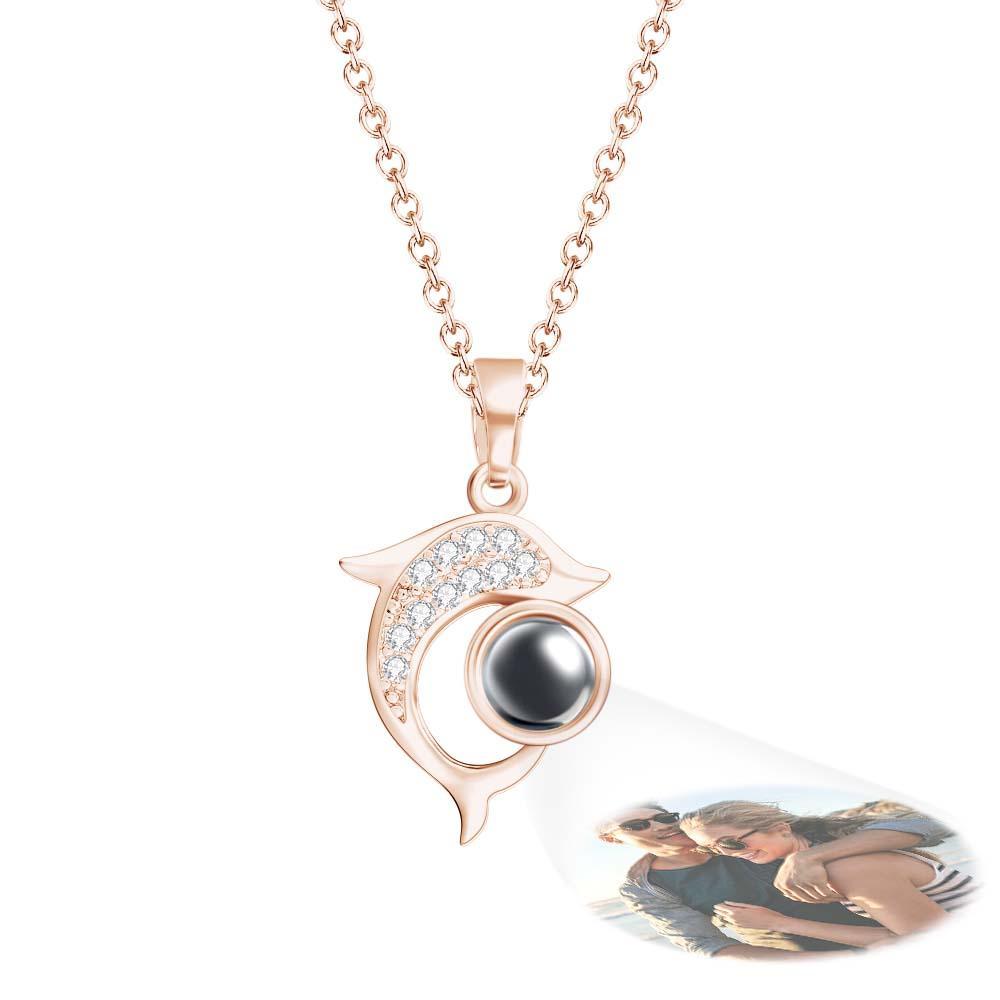 Custom Photo Projection Necklace Creative Dolphin Exquisite Gifts - yournamenecklaceuk