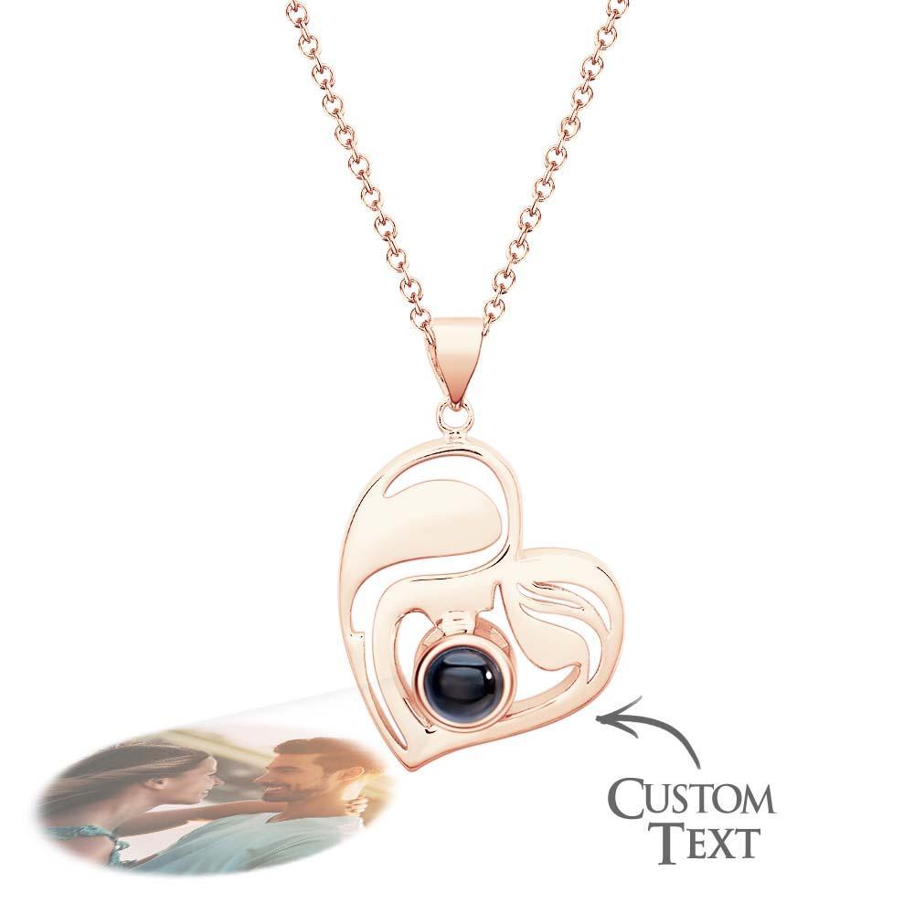 Custom Projection Engraved Necklace Creative Silhouette Mothers Day Gifts - yournamenecklaceuk