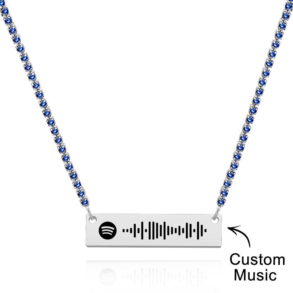 Scannable Spotify Code Bar Necklace Tennis Chain Fashion Gift - yournamenecklaceuk