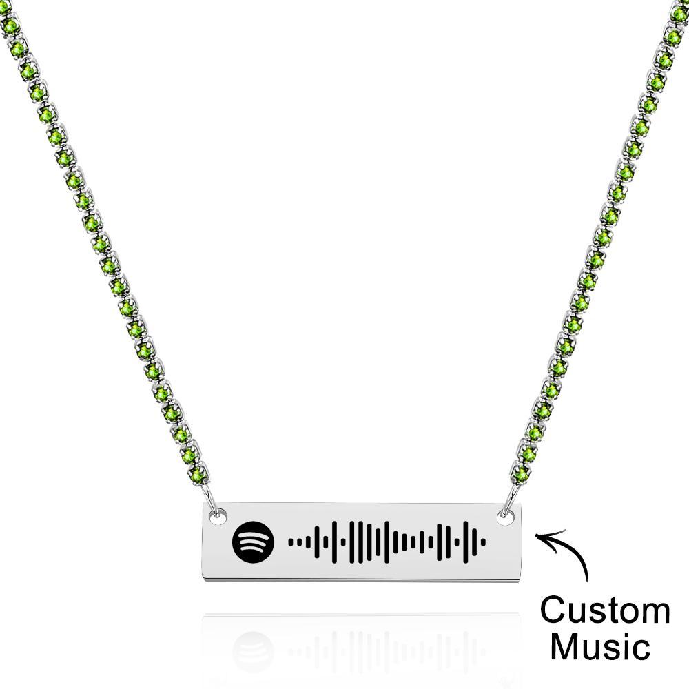Scannable Spotify Code Bar Necklace Tennis Chain Fashion Gift - yournamenecklaceuk