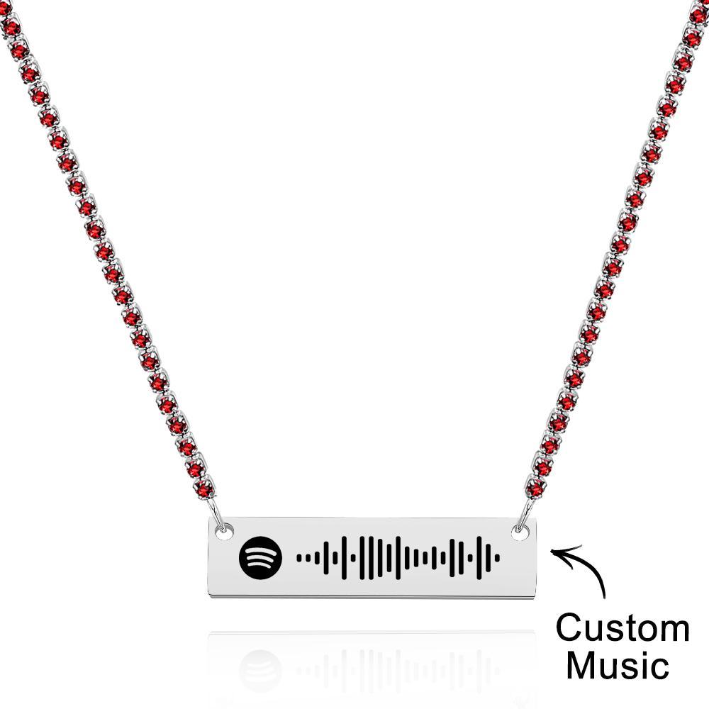 Scannable Spotify Code Bar Necklace Tennis Chain Fashion Gift - yournamenecklaceuk