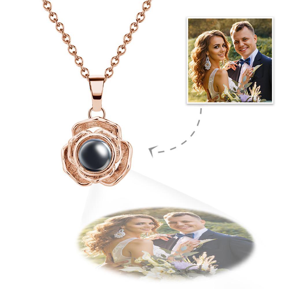 Custom Projection Necklace Creative Rose Girl Gift - yournamenecklaceuk