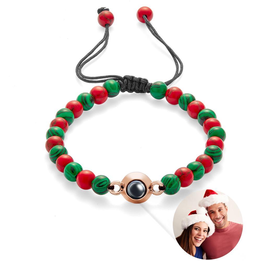Custom Projection Bracelet Colorful Beads Unique Christmas Couple Gift - yournamenecklaceuk