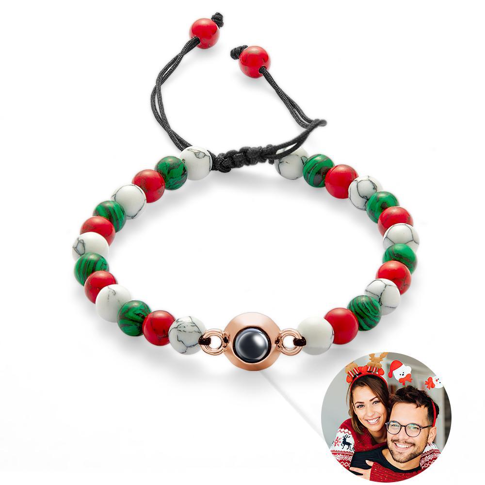 Custom Projection Bracelet Colorful Beads Unique Christmas Couple Gift - yournamenecklaceuk