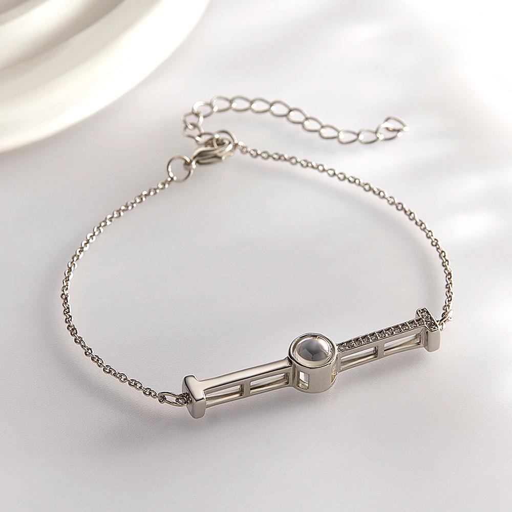 Custom Photo Projection Bracelet Anniversary Simple Couple Gifts - yournamenecklaceuk