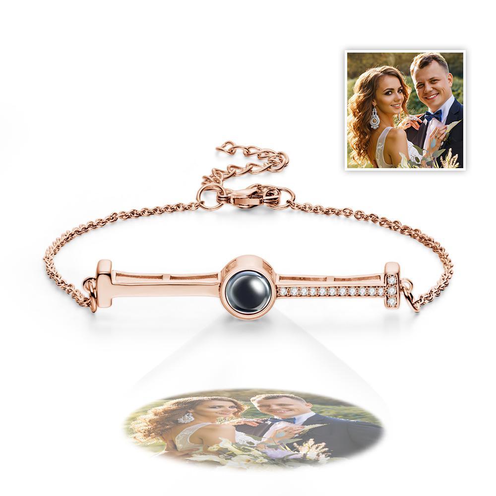 Custom Photo Projection Bracelet Anniversary Simple Couple Gifts - yournamenecklaceuk