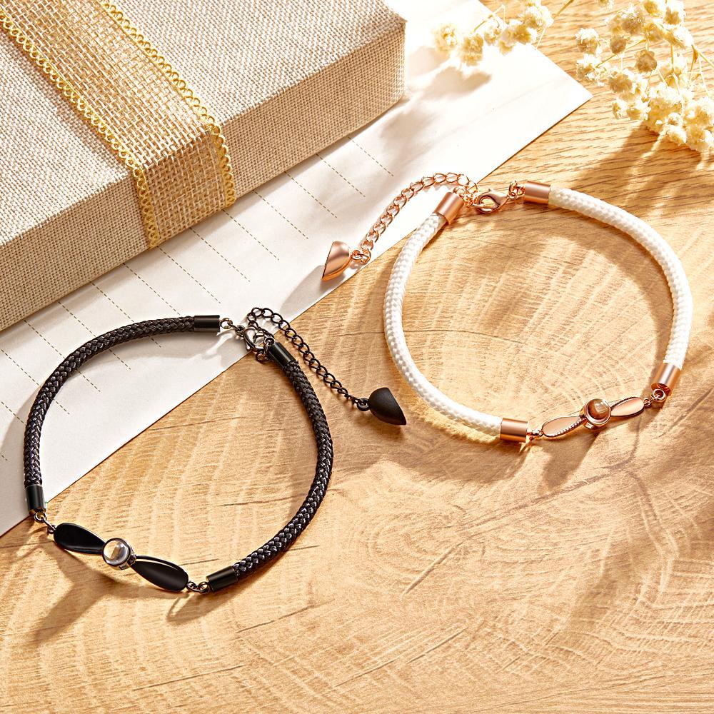 Personalized Matching Bracelets for Couples Photo Projection Bracelets Valentine's Gifts - yournamenecklaceuk