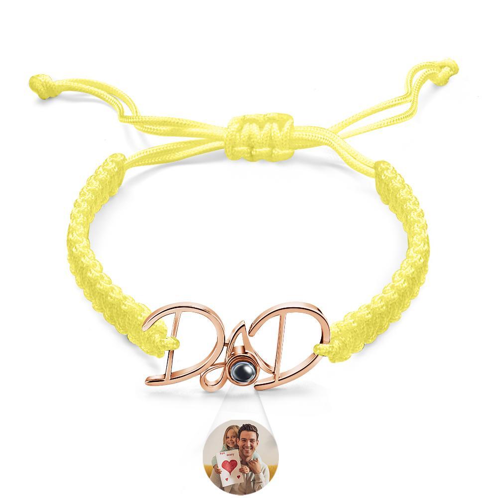 Custom Projection Bracelet Weave Gift for Dad - yournamenecklaceuk