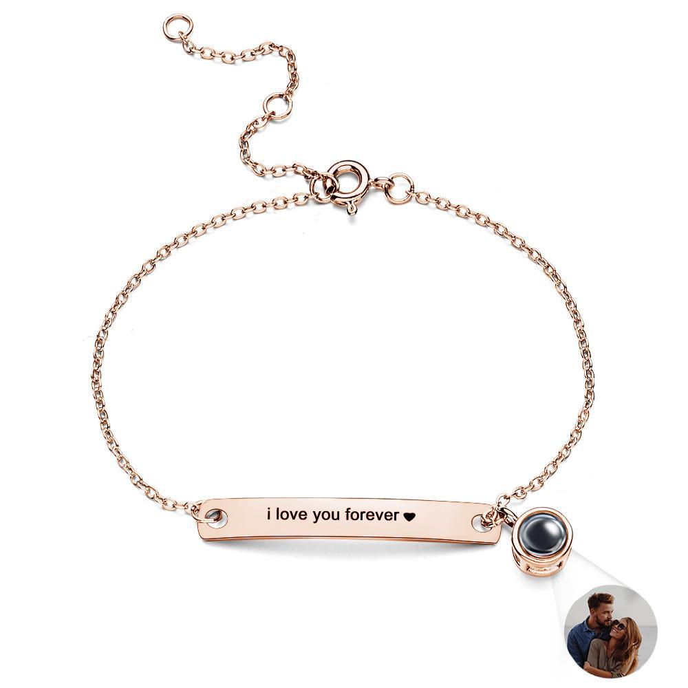 Custom Projection Engraved Bracelet Simple Gift for Girl - yournamenecklaceuk
