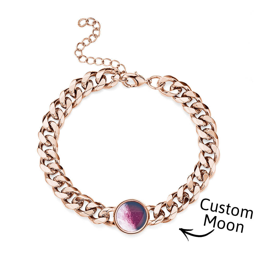Custom Moon Phase Bracelet Personalized Jewelry Engraved Anniversary Moon Gift For Her/Him - yournamenecklaceuk