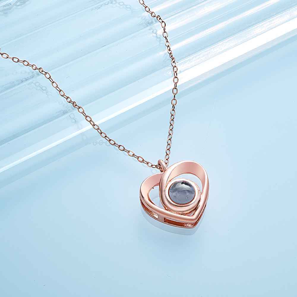 Custom Photo Projection Bracelet Picture Inside Heart Charm Bracelet For Her - yournamenecklaceuk