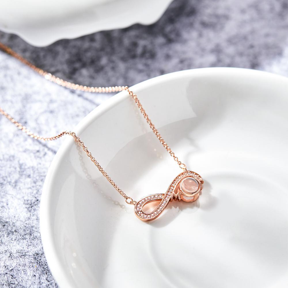 Custom Projection Necklace Infinity Symbol Creative Simplicity Gifts - yournamenecklaceuk