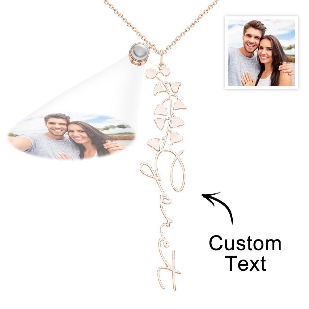 Custom Birth Flower Photo Projection Name Necklace Creative Gift for Women - yournamenecklaceuk