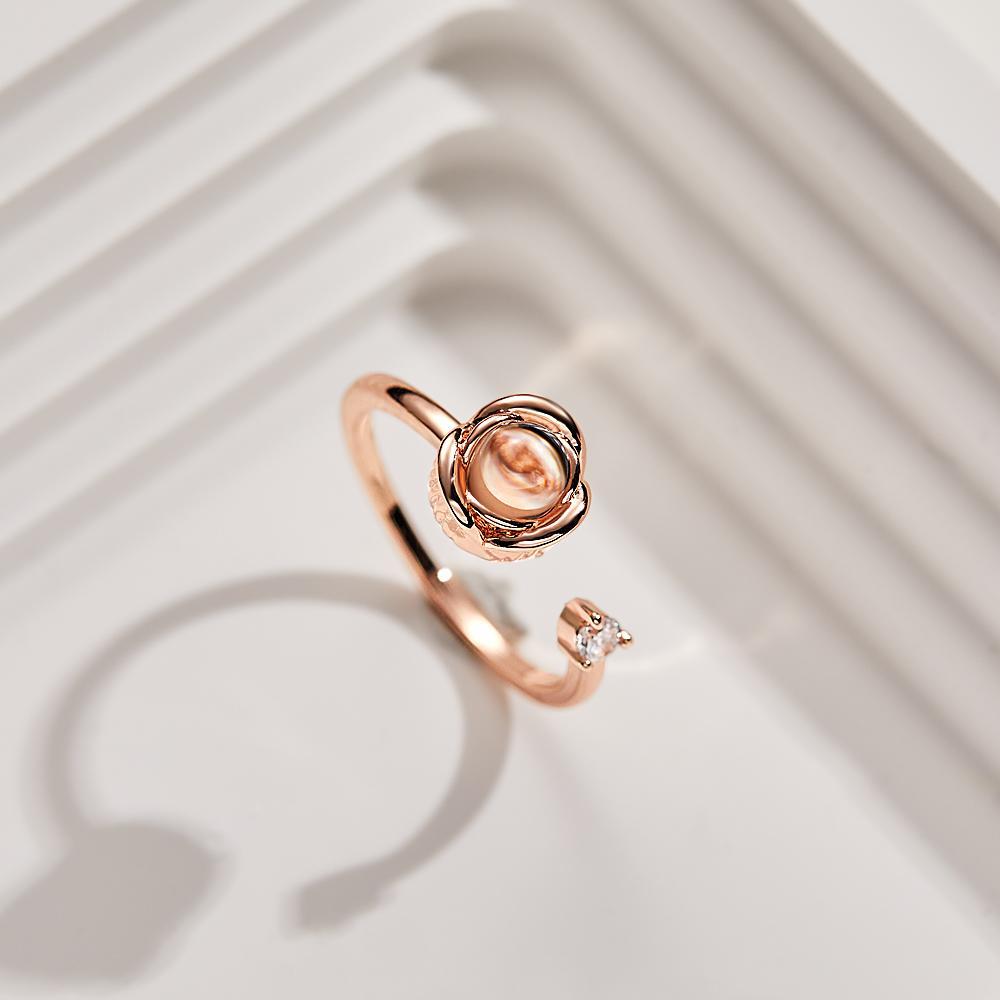 Custom Photo Projection Ring Personalized Photo Open Ring Valentine's Day Gift - yournamenecklaceuk