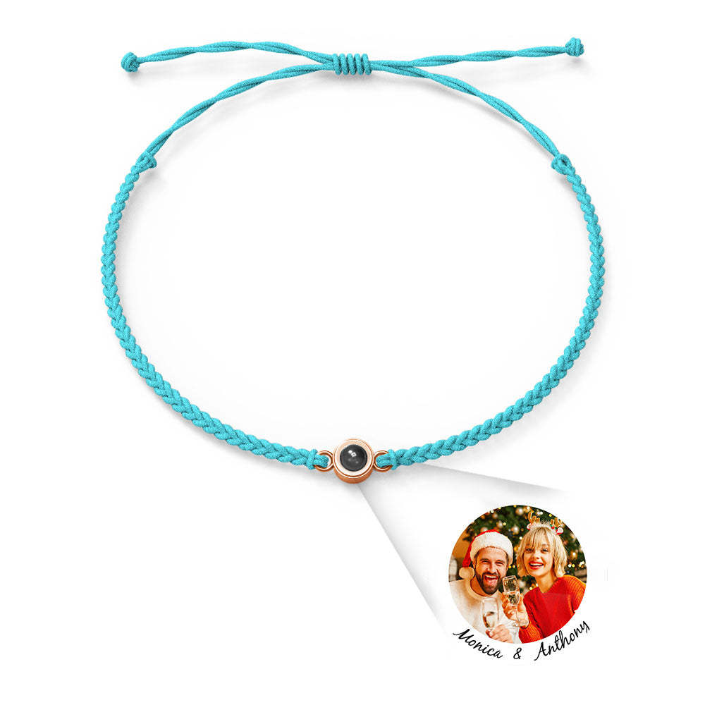 Personalized Photo Projection Charm Bracelet Multiple Colors Styles I love you in 100 languages Minimalist Photo Jewelry Birthday Gift for Her - yournamenecklaceuk
