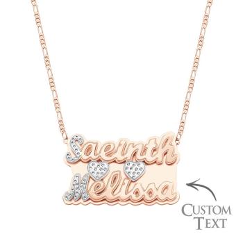 Personalized Two Lines Name Necklace Hip Hop Metal Jewelry Necklace Gifts for Men - yournamenecklaceuk