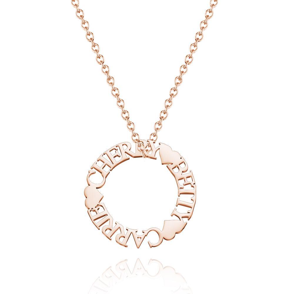 Custom Name Circle Necklace Personalized Elegant Round Necklace Jewelry Gifts - yournamenecklaceuk