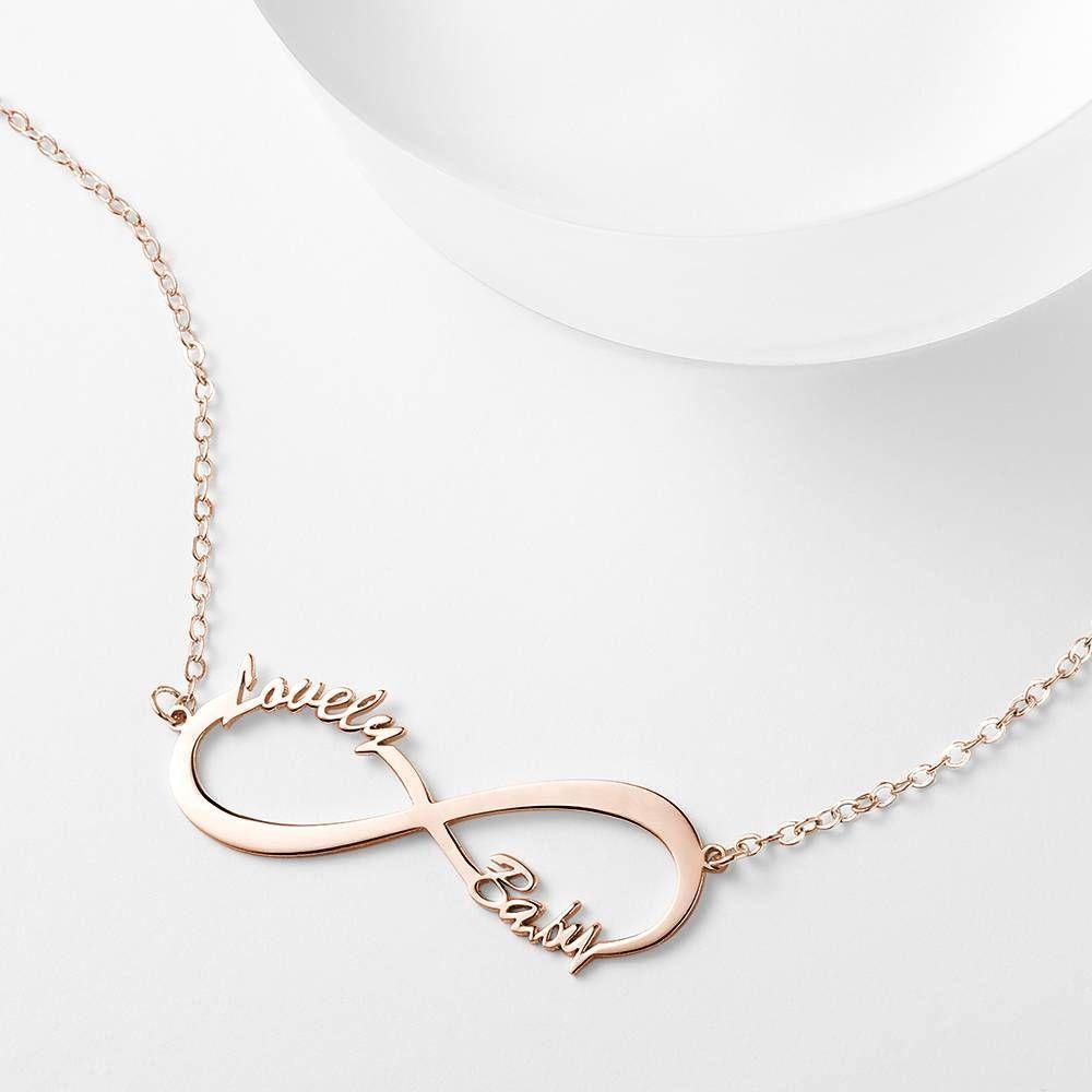 Children's Infinity Name Necklace Rose Gold Plated - yournamencklaceuk