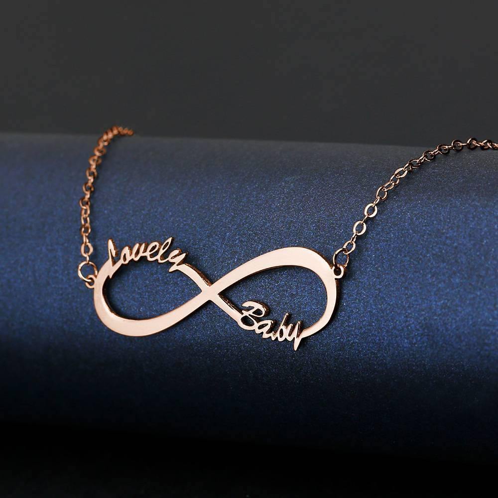 Children's Infinity Name Necklace Rose Gold Plated - yournamencklaceuk
