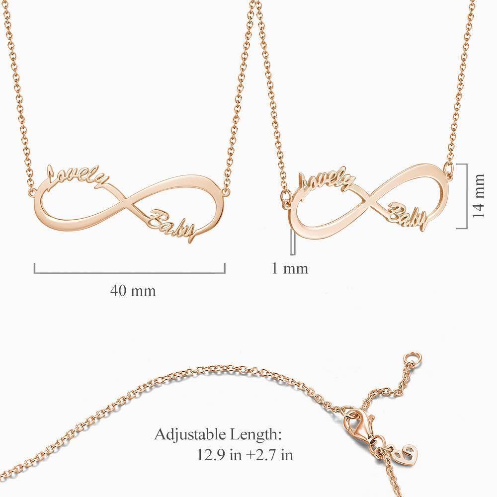Children's Infinity Name Necklace Rose Gold Plated - yournamencklaceuk
