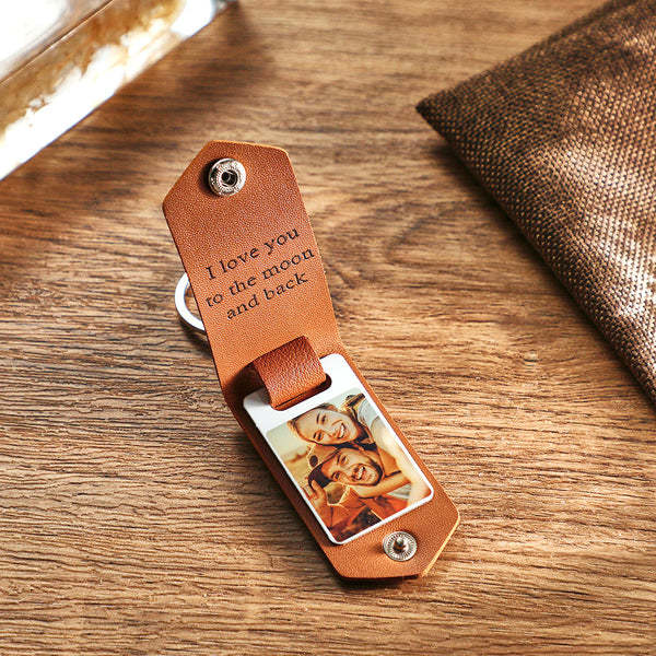Couple Gifts Custom Leather Keychain Personalized Engrave Keychain Anniversary Gift For Couple - yournamenecklaceuk