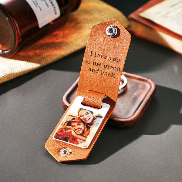 Couple Gifts Custom Leather Keychain Personalized Engrave Keychain Anniversary Gift For Couple - yournamenecklaceuk
