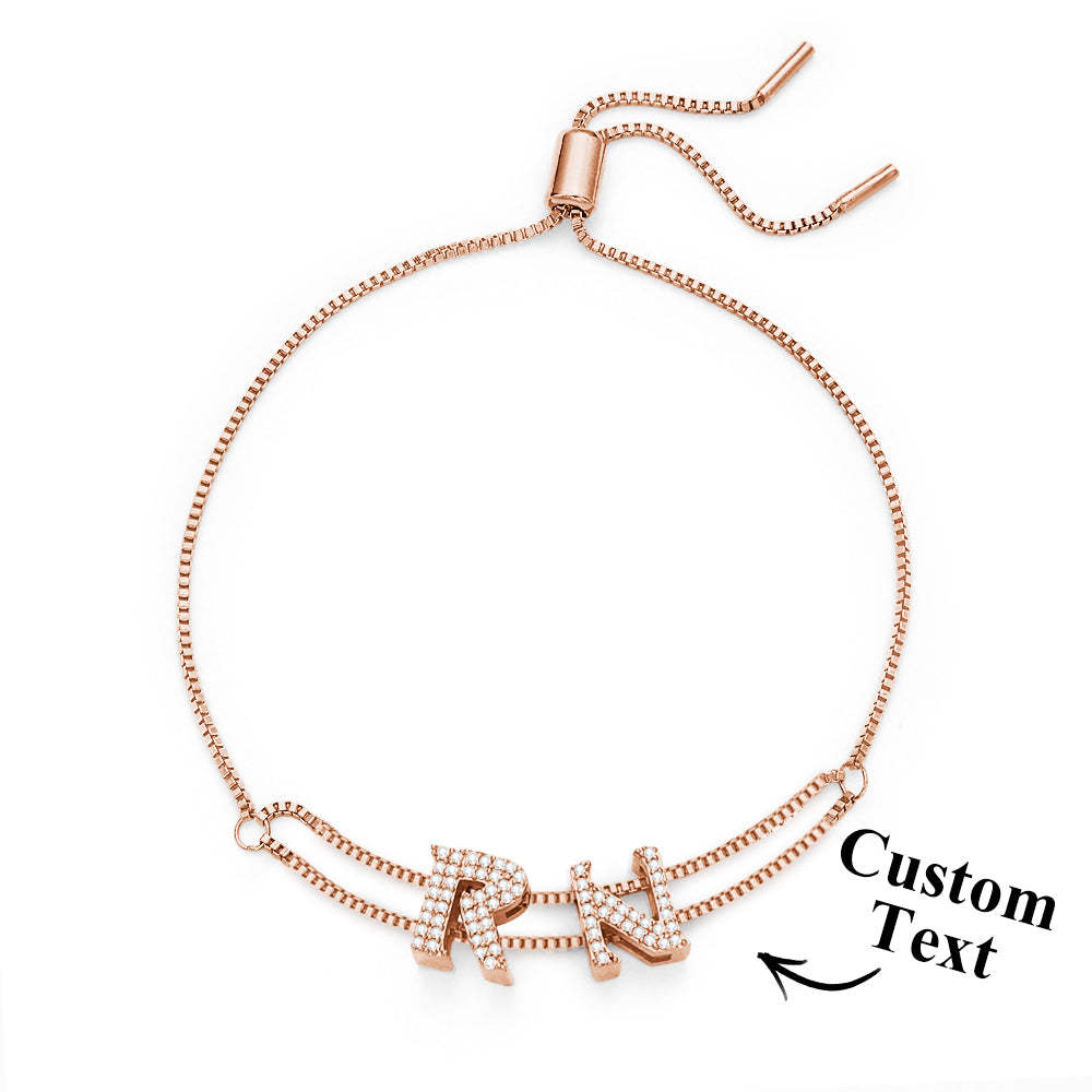 Custom Name Slider Bracelet Personalized Name Bracelet Gift for Her - yournamenecklaceuk