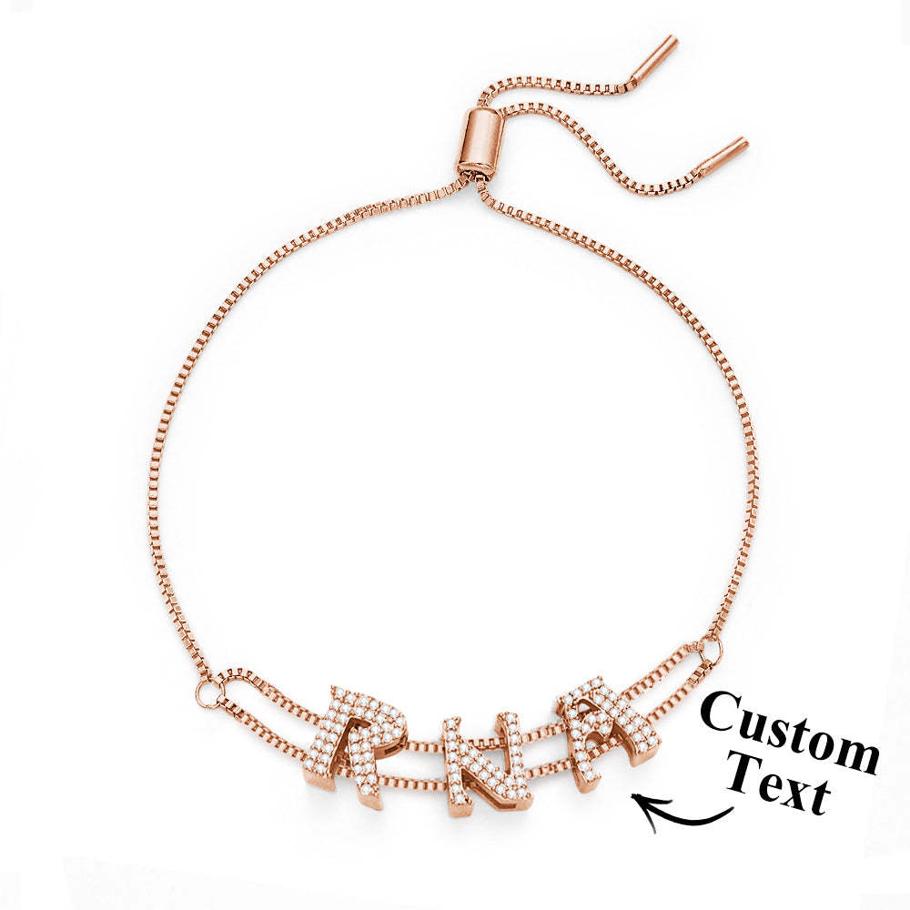 Custom Name Slider Bracelet Personalized Name Bracelet Gift for Her - yournamenecklaceuk