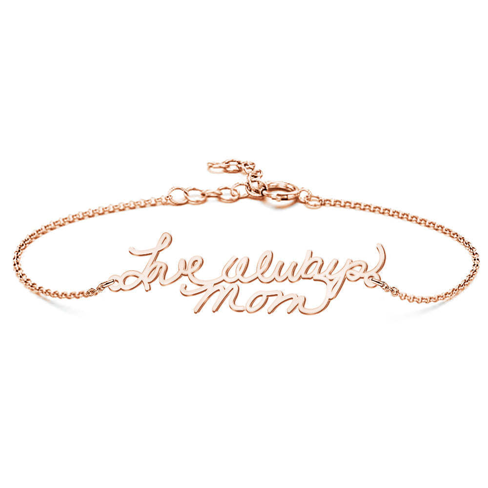 Personalized Photo Handwriting Bracelet Memorial Custom Keepsake Gift for Mom Girlfriend Family - yournamenecklaceuk