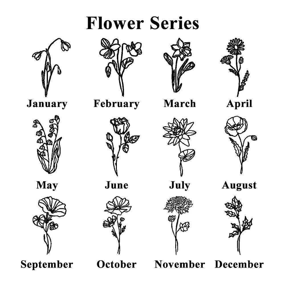 Personalized Text Birthstone Necklace Birth Flower Necklace Gift for Mom - yournamenecklaceuk