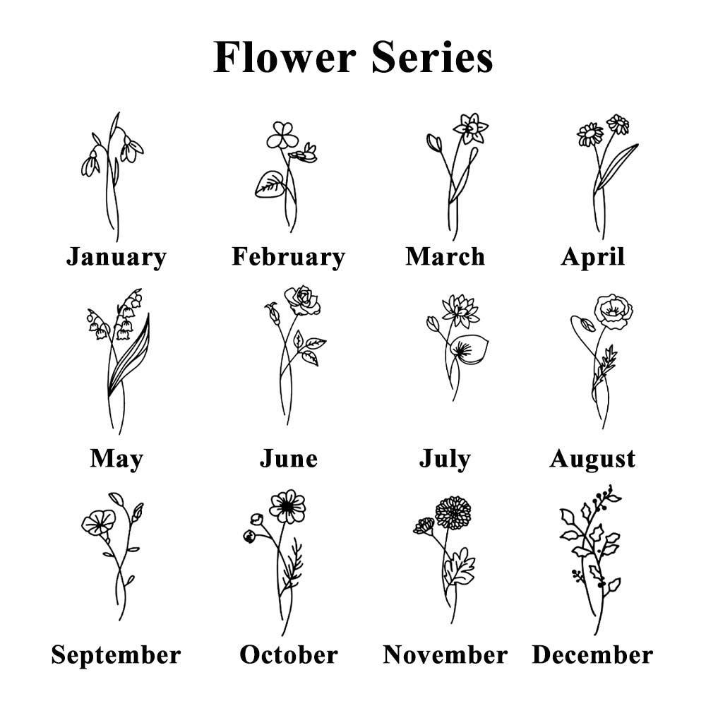 Personalized Birth Flower Name Necklace with Birthstone Mother's Day Gift - yournamenecklaceuk