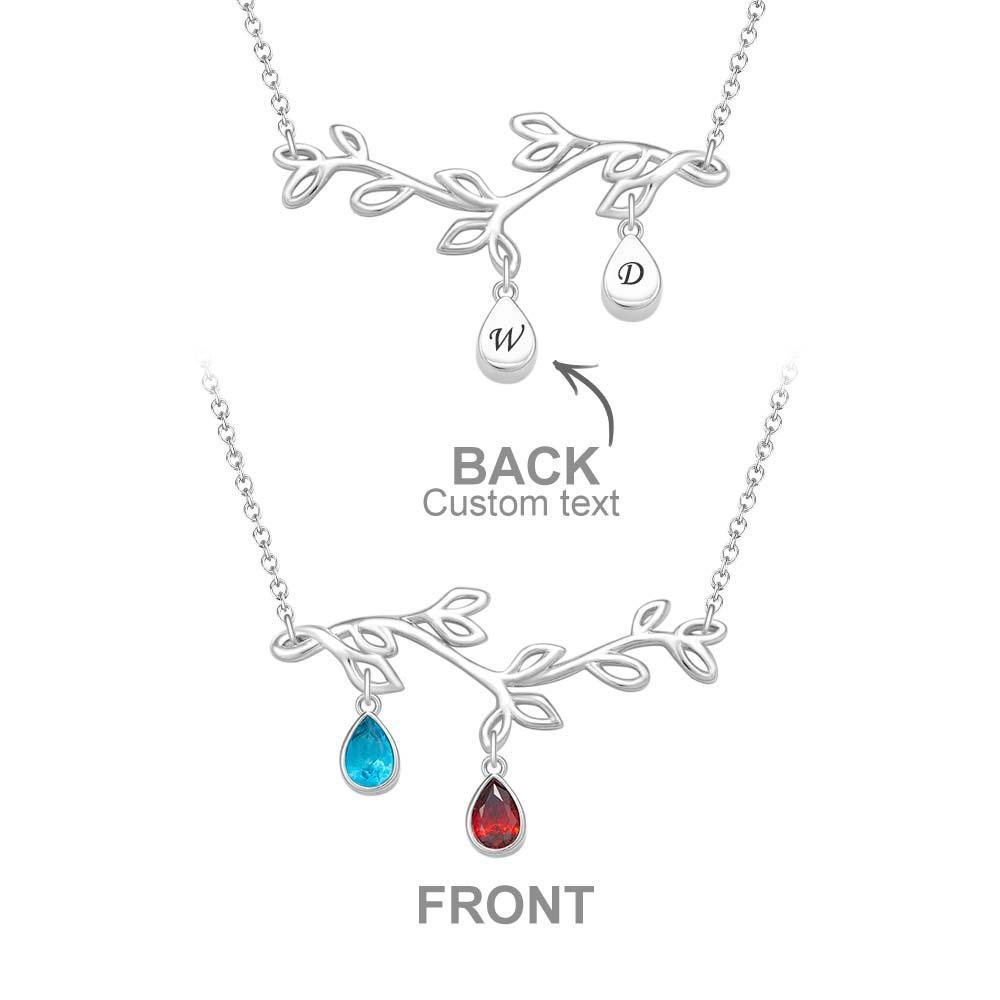 Custom Birthstone Necklace Optional Quantity Diamonds Tree Pendant Fashionable Gifts For Her - yournamenecklaceuk