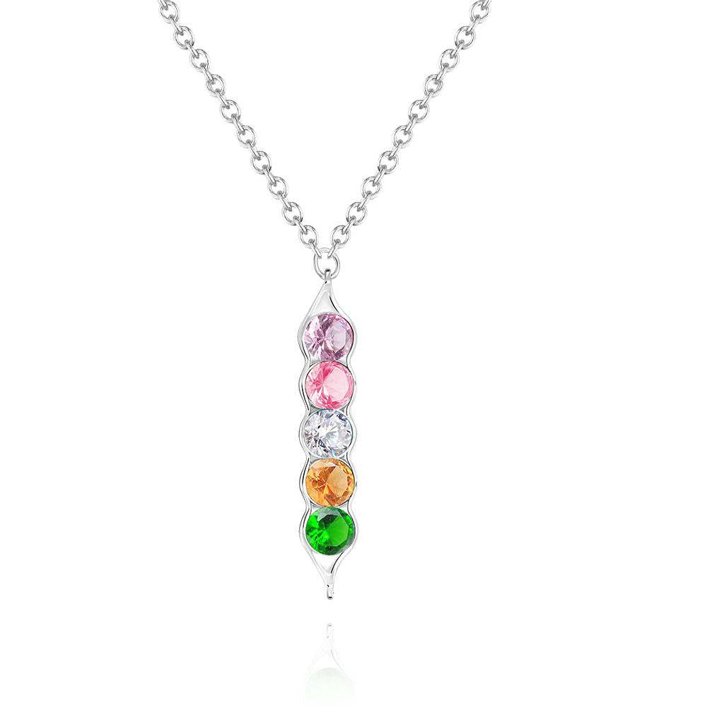 Peas in a Pod Birthstone Necklace Stylish Pendant Gifts for Her - yournamenecklaceuk