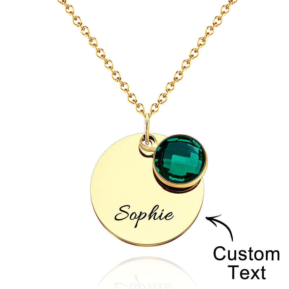 Custom Engraved Birthstone Necklace Romantic Gifts for Girlfriend - yournamenecklaceuk