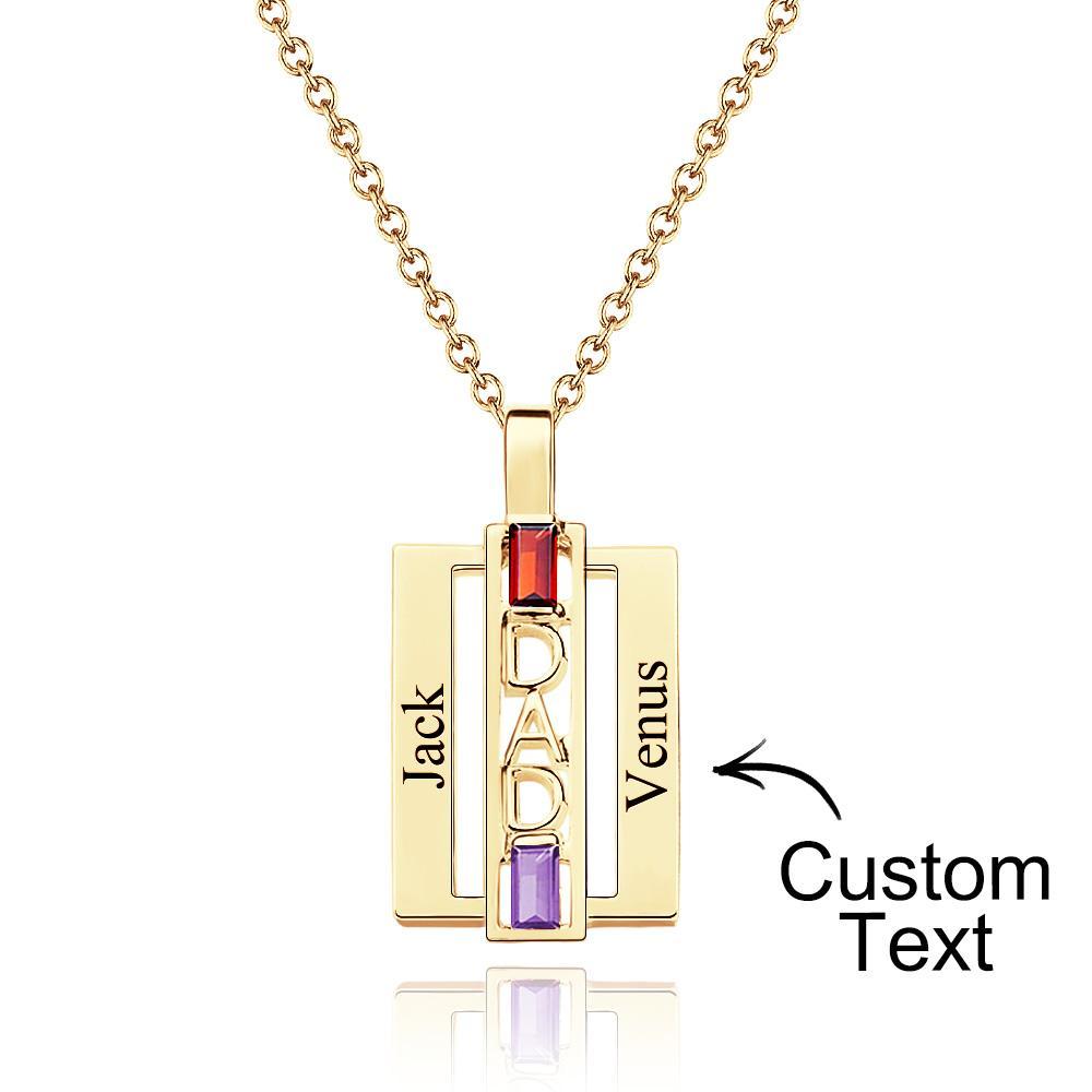 Custom Birthstone DAD Necklace Engraved Fashionable Jewelry Father's Day Gift - yournamenecklaceuk