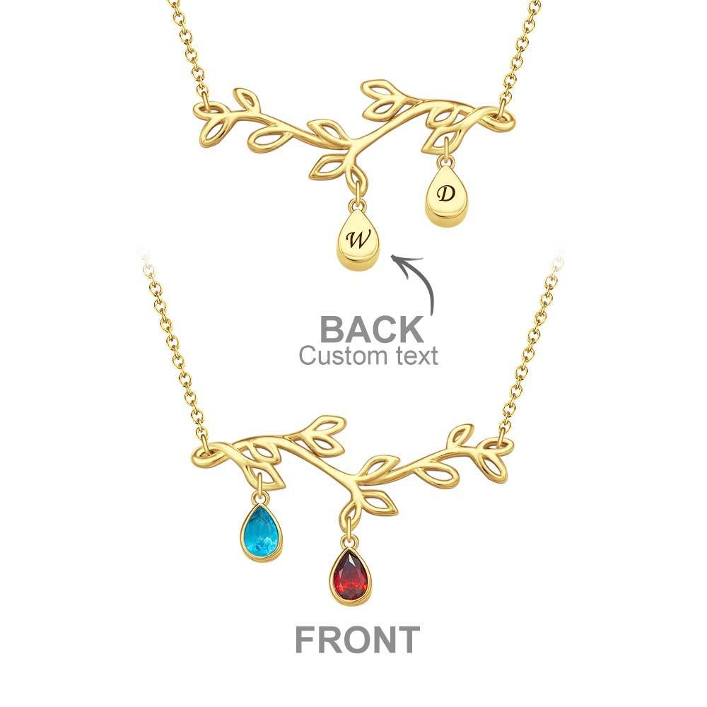 Custom Birthstone Necklace Optional Quantity Diamonds Tree Pendant Fashionable Gifts For Her - yournamenecklaceuk