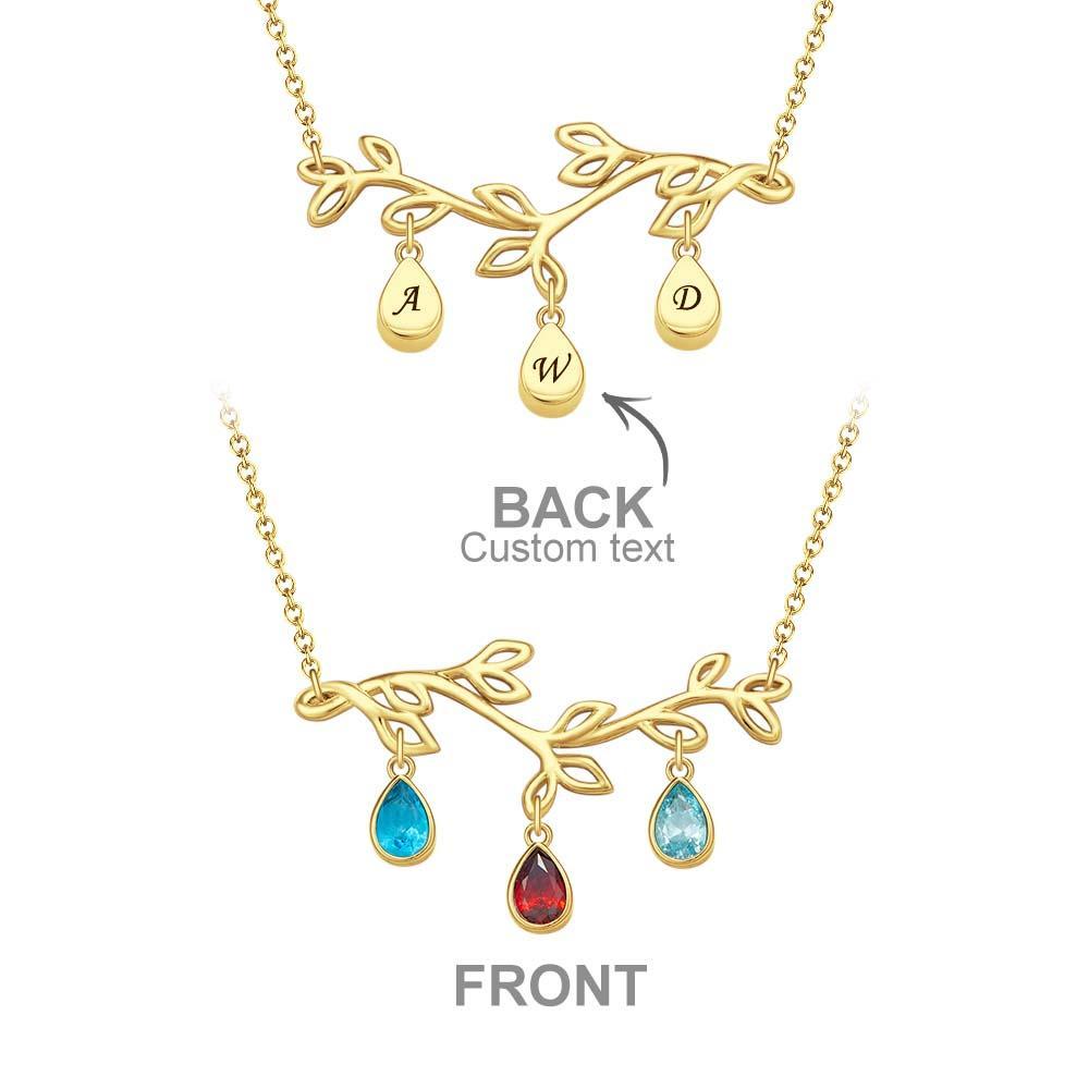 Custom Birthstone Necklace Optional Quantity Diamonds Tree Pendant Fashionable Gifts For Her - yournamenecklaceuk