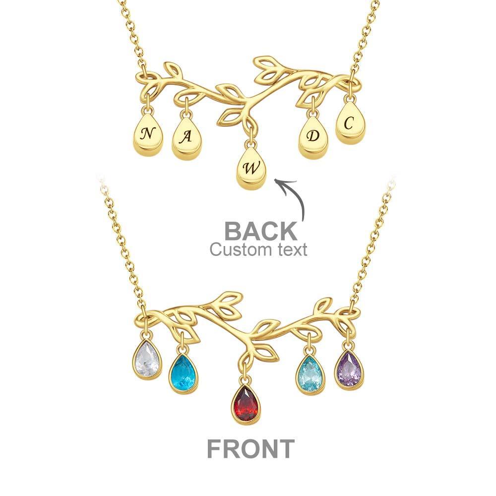 Custom Birthstone Necklace Optional Quantity Diamonds Tree Pendant Fashionable Gifts For Her - yournamenecklaceuk