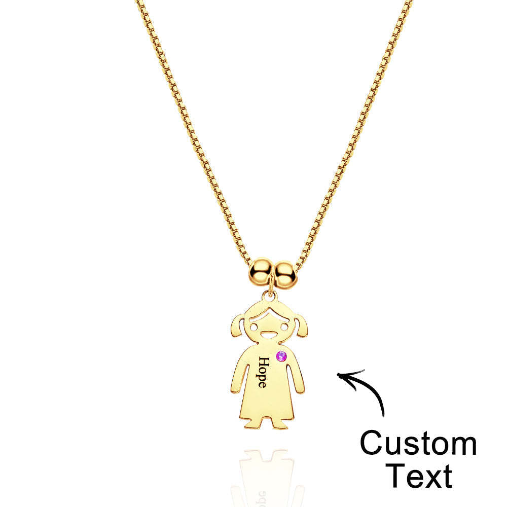 Mother's Necklace with Engravable Birthstone Children's Charms - yournamenecklaceuk