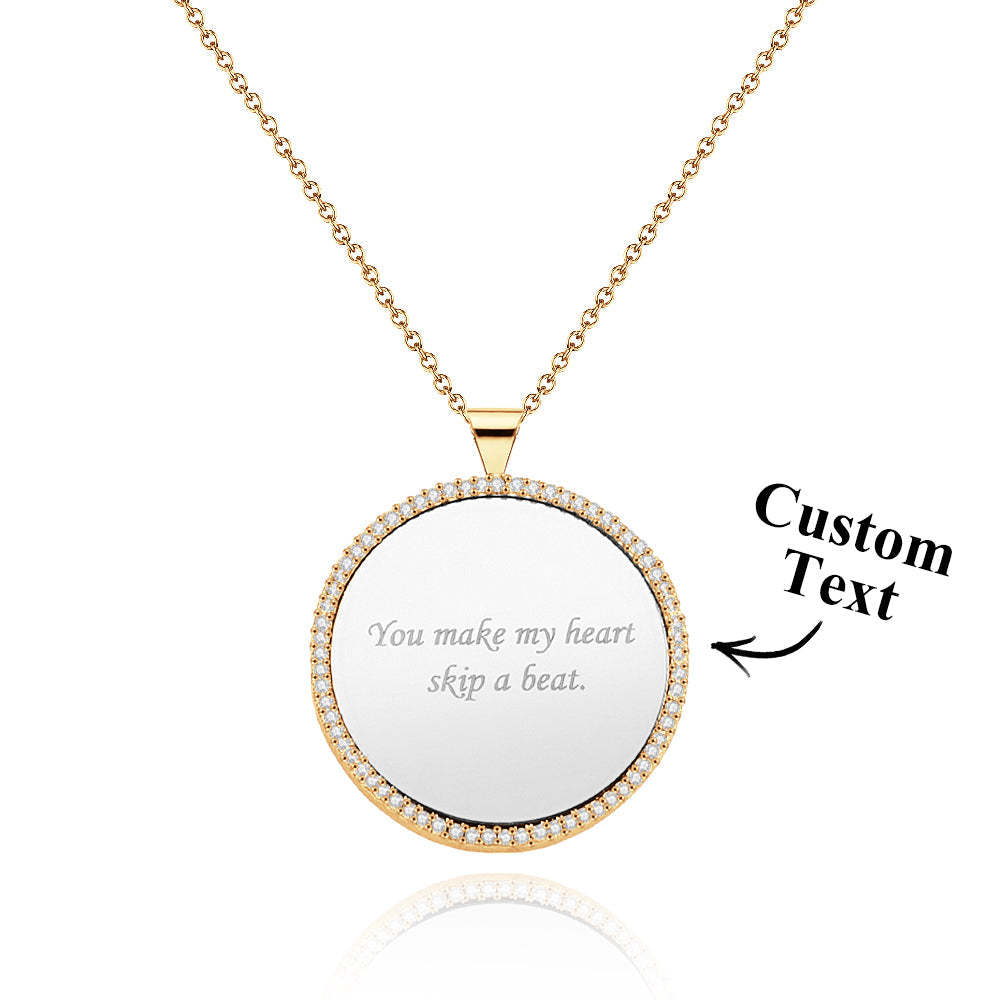 Engravable Mirror Necklace Elegant Ziron Pendant Jewelry Gifts For Women - yournamenecklaceuk