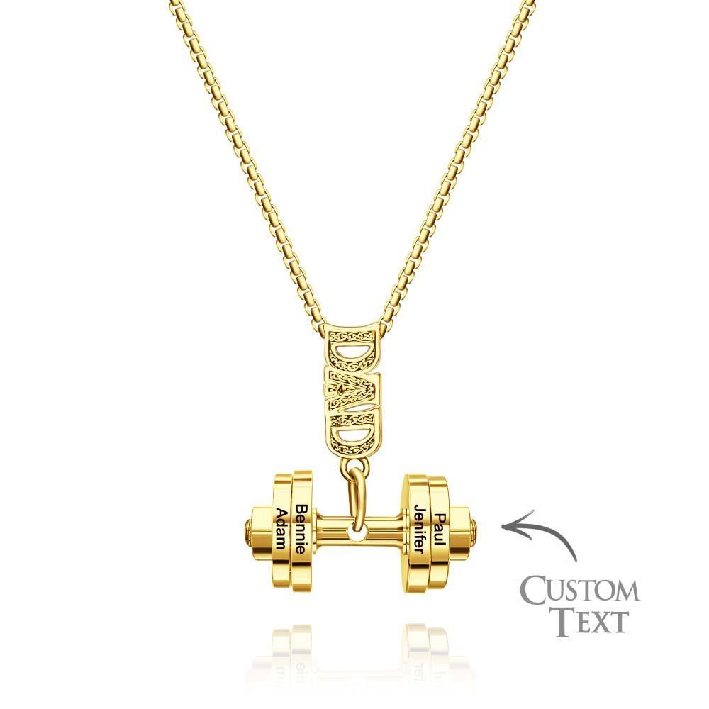 Personalized DAD Dumbbell Charm Necklace Fashionable Pendant Father's Day Gift - yournamenecklaceuk