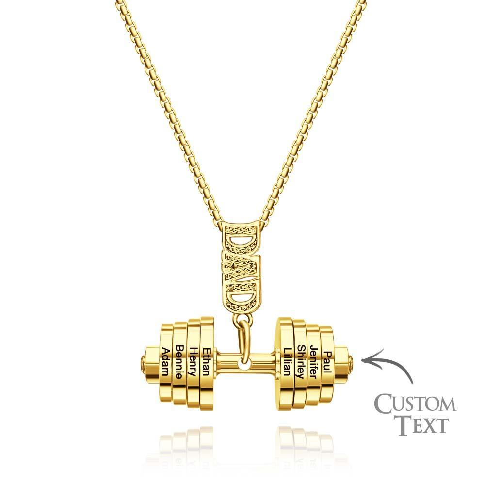 Personalized DAD Dumbbell Charm Necklace Fashionable Pendant Father's Day Gift - yournamenecklaceuk