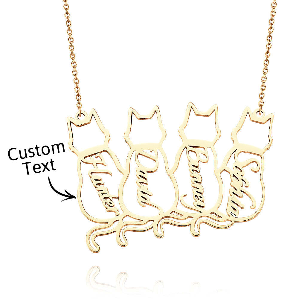 Custom Cat Necklace with Personalized Name Custom Pet Jewelry Cat Jewelry Gifts For Cat Lovers Memorials Gift - yournamenecklaceuk