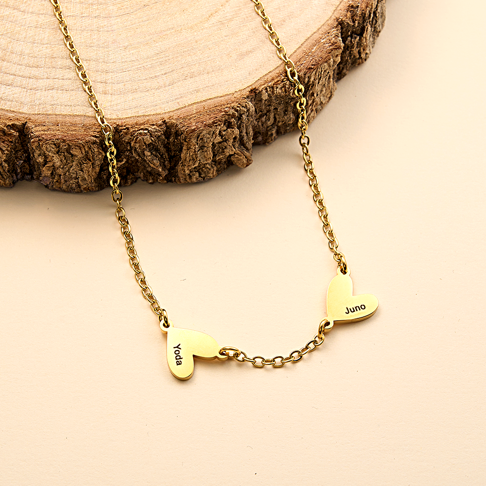 Personalized Family Heart Name Necklace Custom Multiple Name Heart Necklace Family Gifts -  NameNecklaceUK