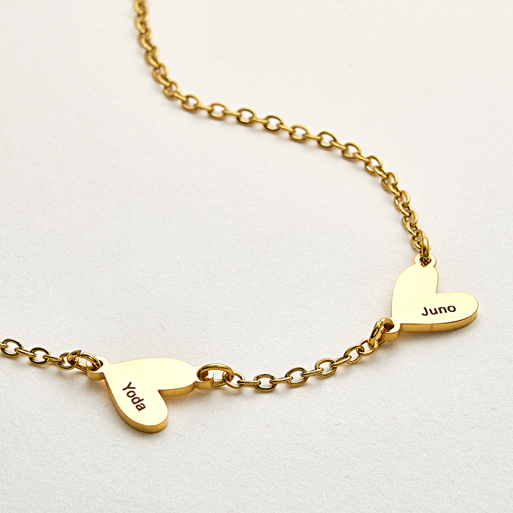 Personalized Family Heart Name Necklace Custom Multiple Name Heart Necklace Family Gifts -  NameNecklaceUK