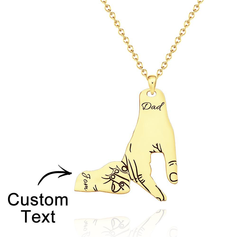 Custom Engraved Necklace Big Hands Small Hands Name Necklace Creative Gift - yournamenecklaceuk