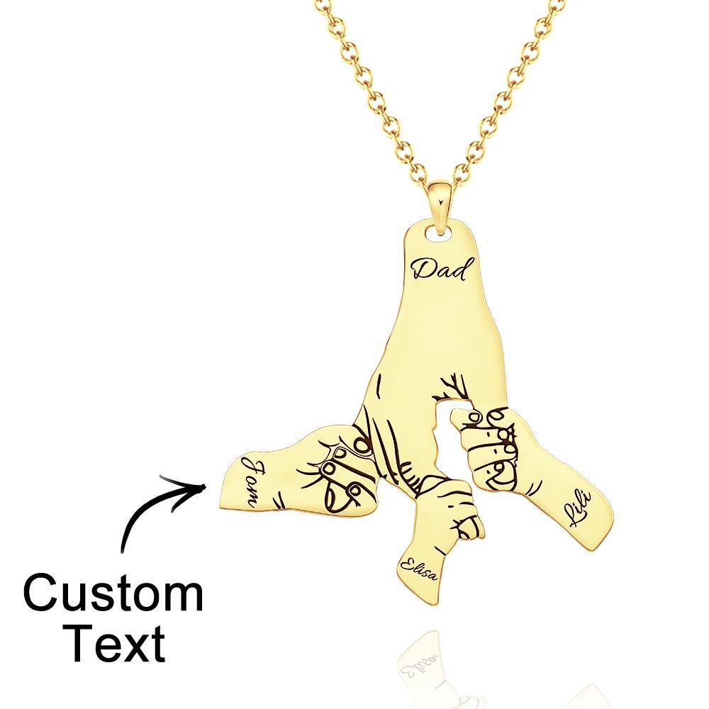 Custom Engraved Necklace Big Hands Small Hands Name Necklace Creative Gift - yournamenecklaceuk