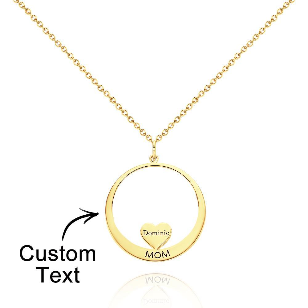 Custom Engraved Necklace Circle Hearts Mom Pendant Necklace Creative Gift - yournamenecklaceuk
