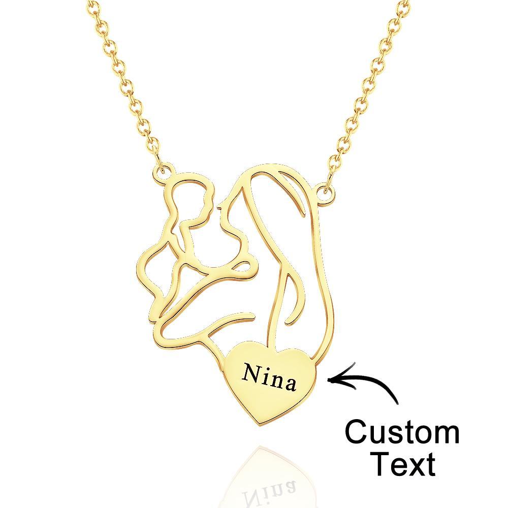 Engraved Mom Baby Necklace Personalized Mommy Necklace Family Jewelry Gifts for Mother - yournamenecklaceuk