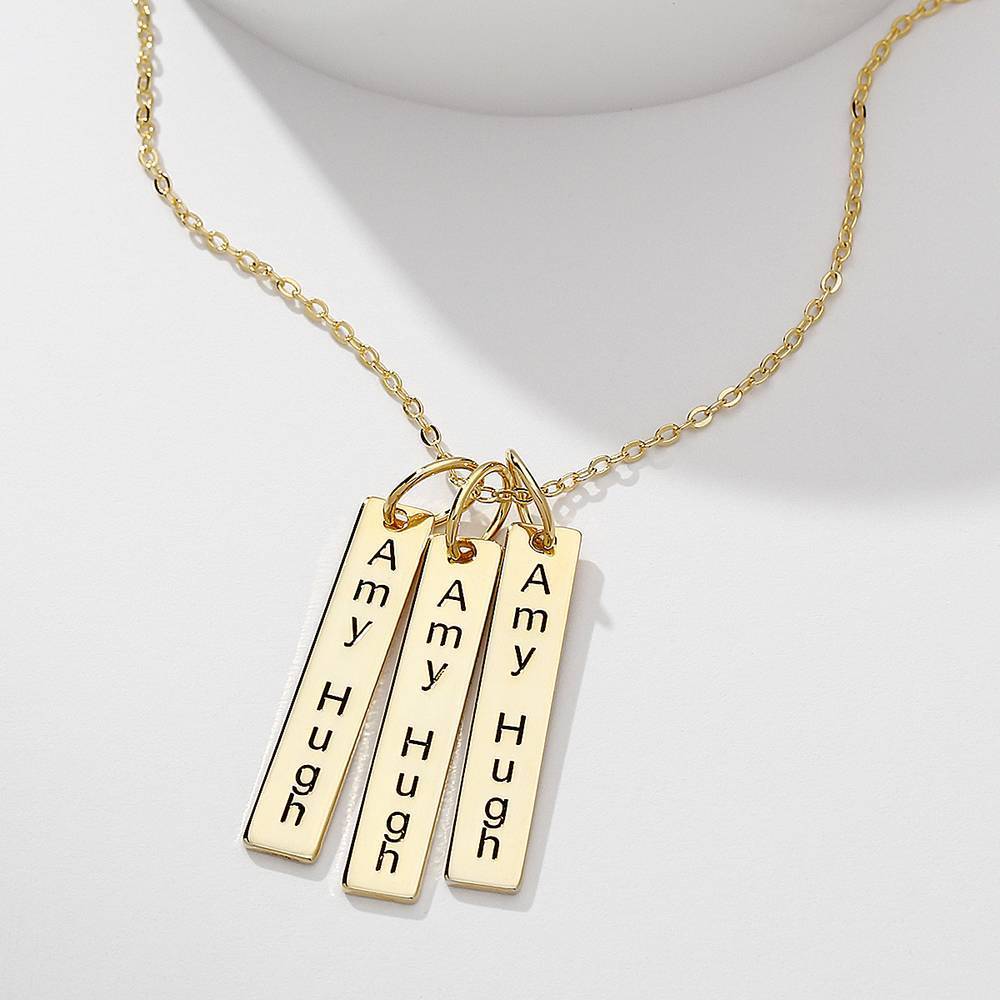Bar Engraved Bar Necklace 14k Gold Plated